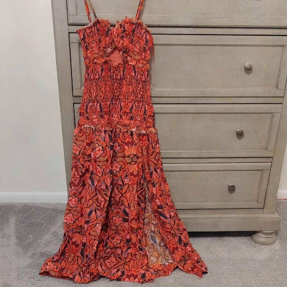 Floral Orange Maxi Dress